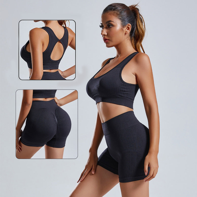 FlexFit Seamless 2-Piece Yoga Set - Women's High-Waisted Sportswear