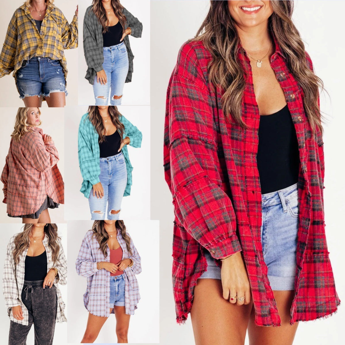 Autumn Breeze Plaid Tassel Shirt