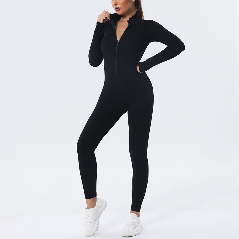 Seamless Zipper Yoga Bodysuit