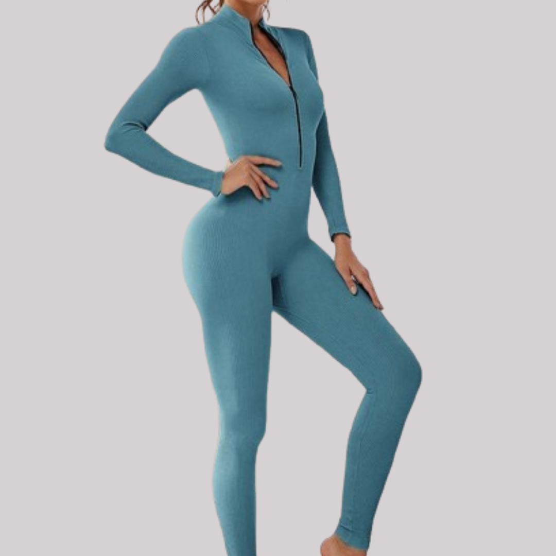 Seamless Zipper Yoga Bodysuit