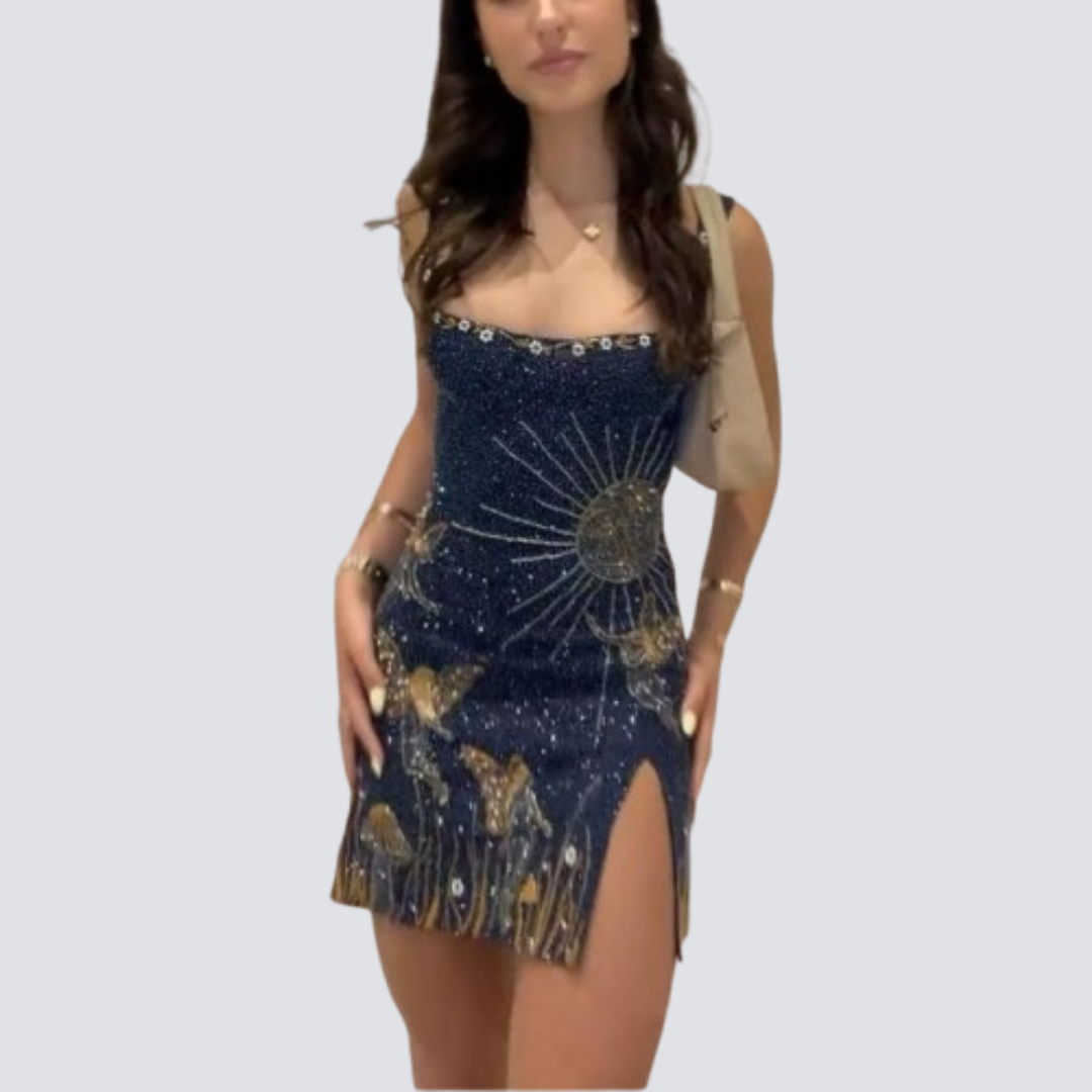 Women's 3D Printed Sleeveless Sling Dress