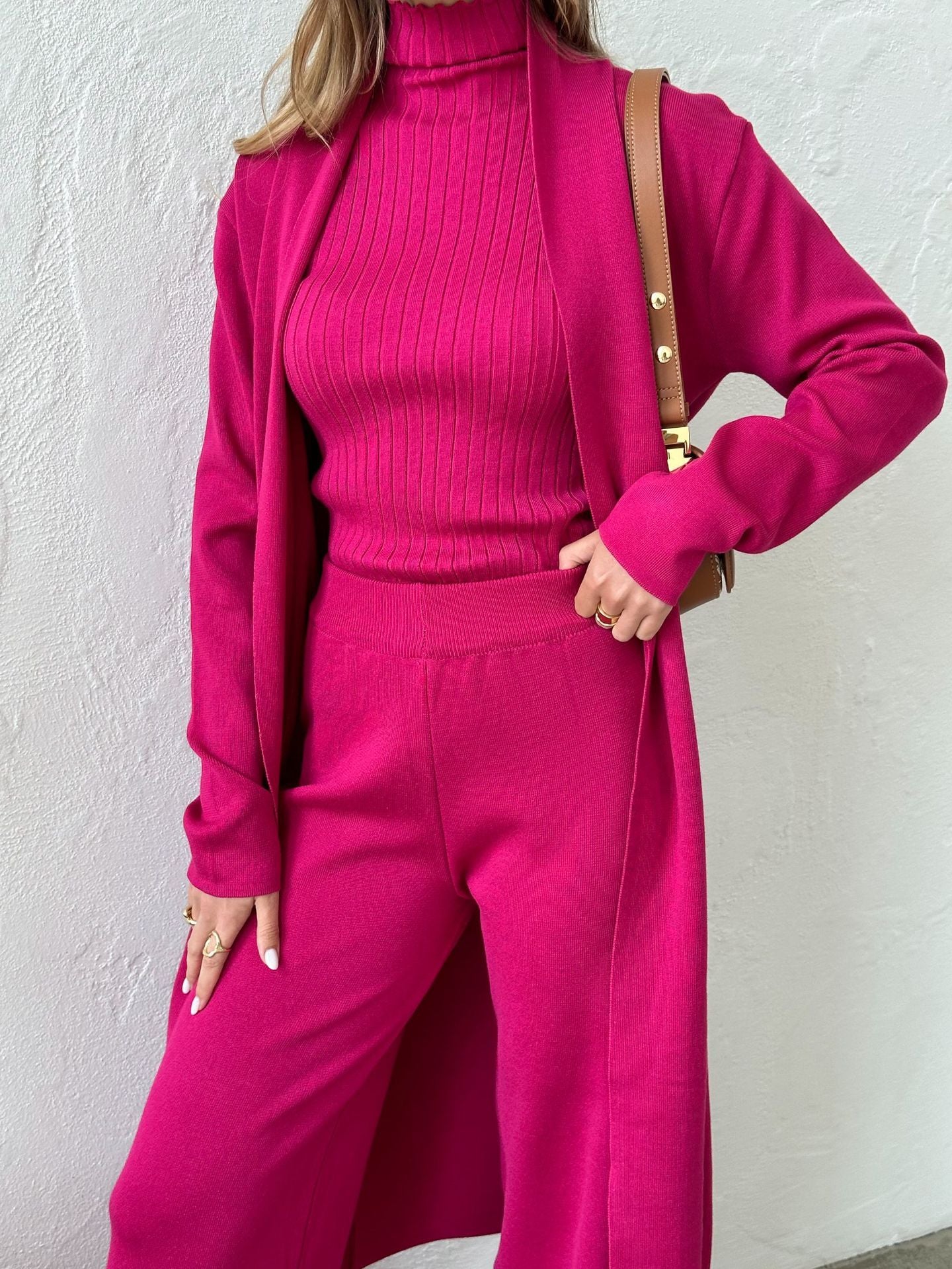 Elegance in Knits – Minimalist Three-Piece Set