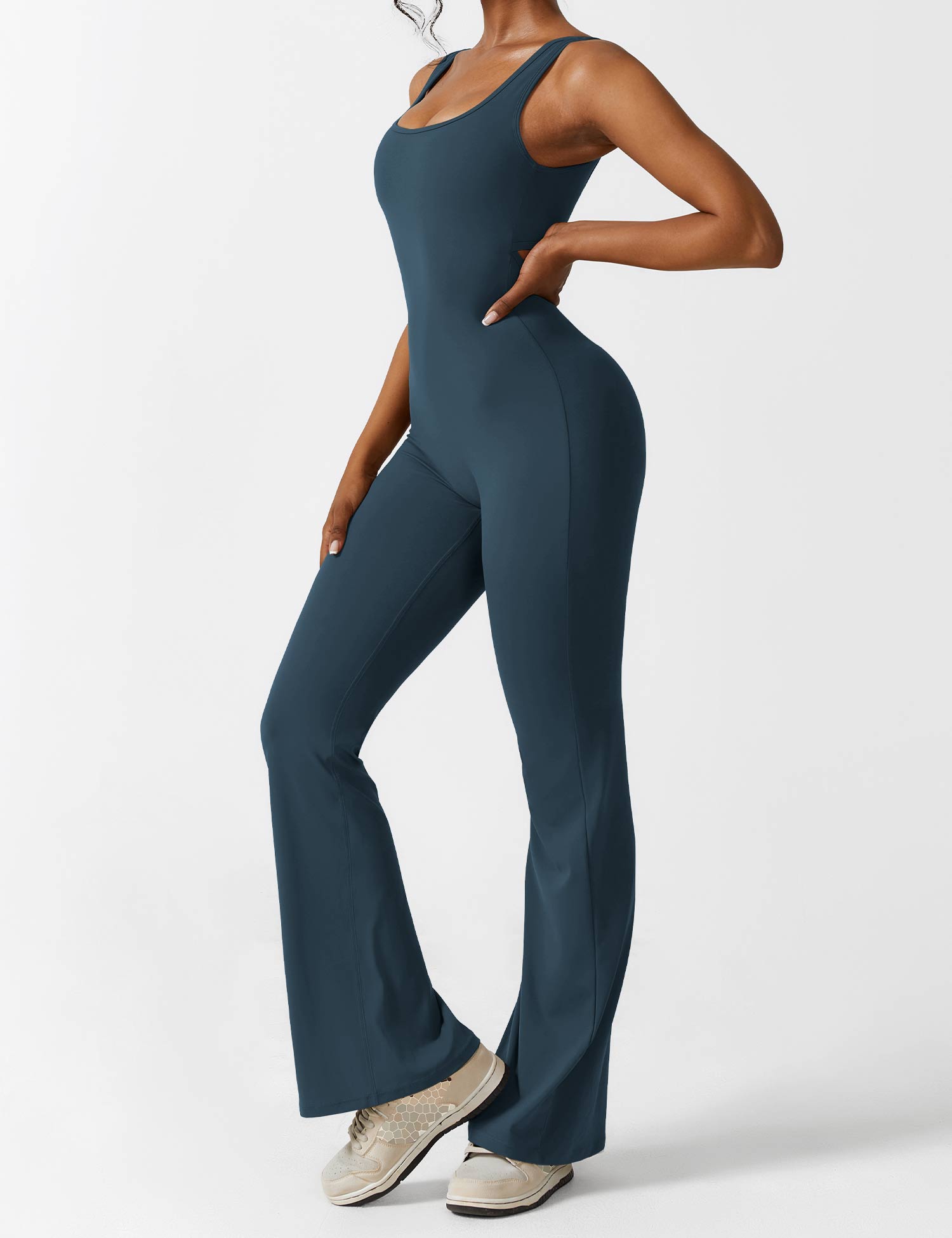 Women’s Sleeveless Flare Yoga Jumpsuit