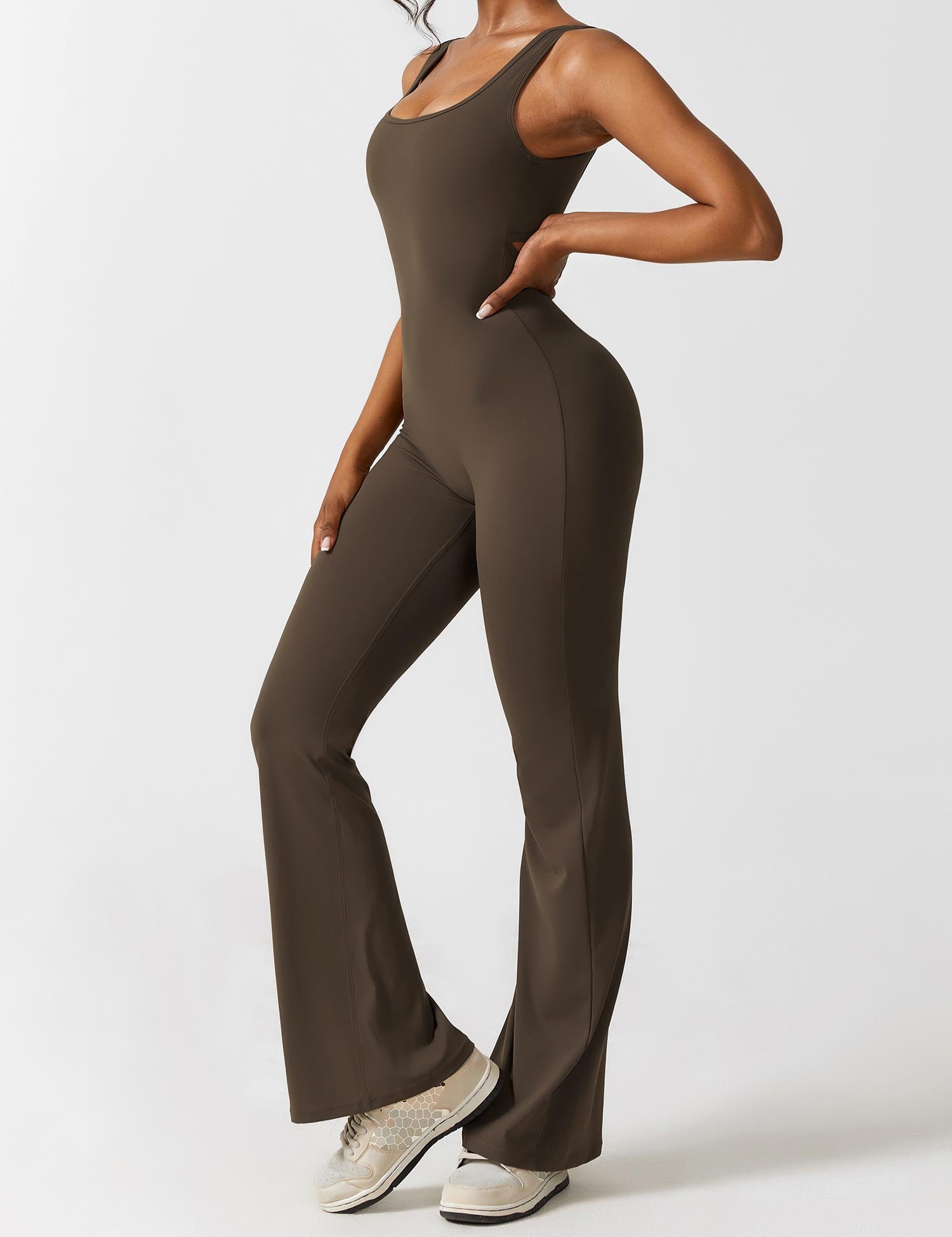 Women’s Sleeveless Flare Yoga Jumpsuit