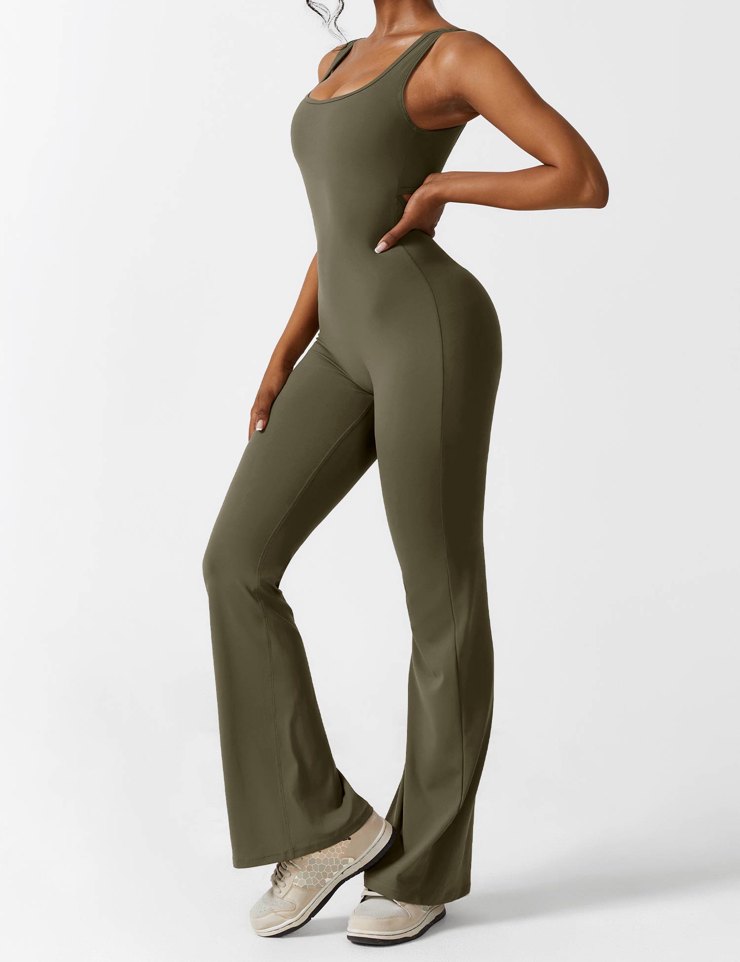 Women’s Sleeveless Flare Yoga Jumpsuit