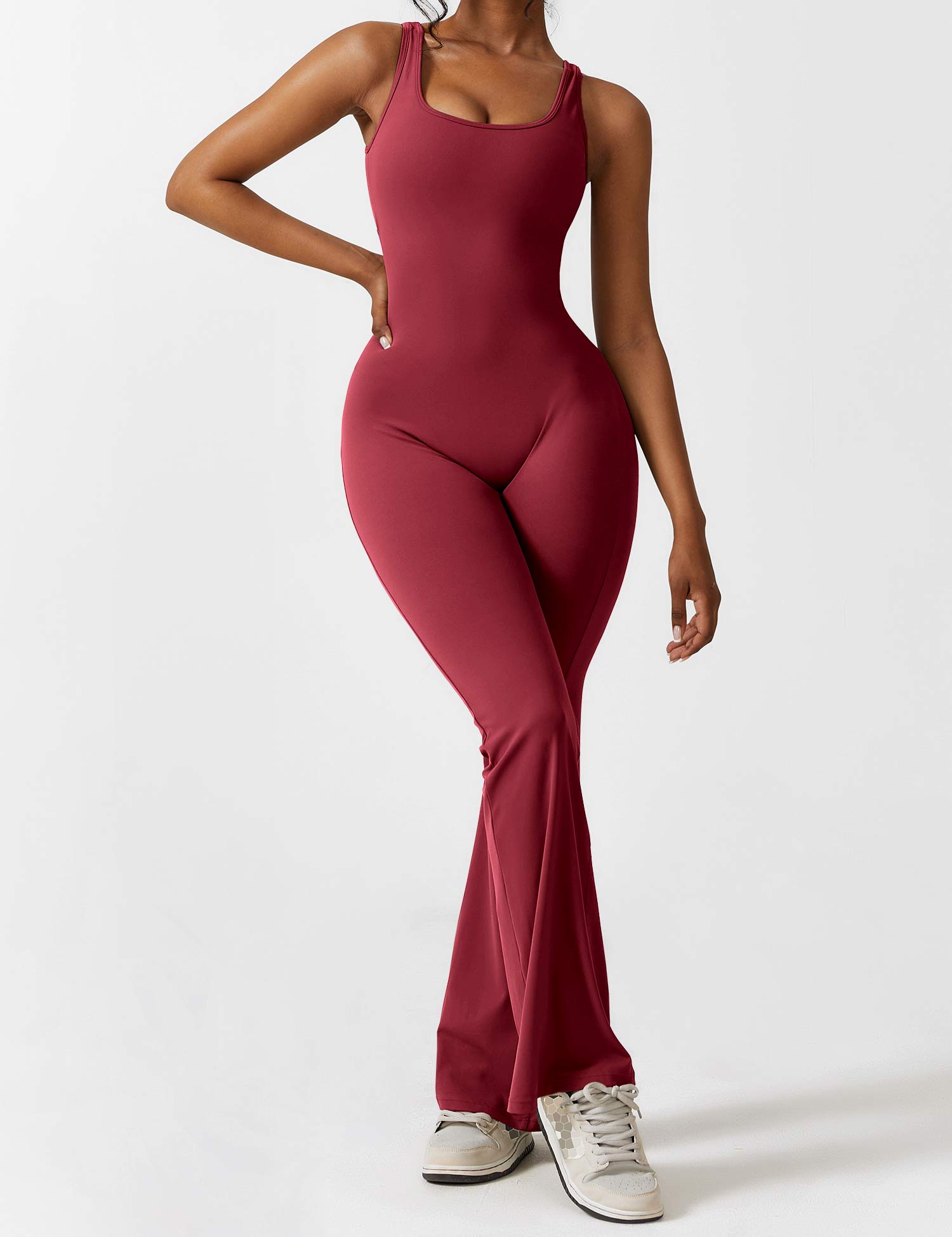 Women’s Sleeveless Flare Yoga Jumpsuit